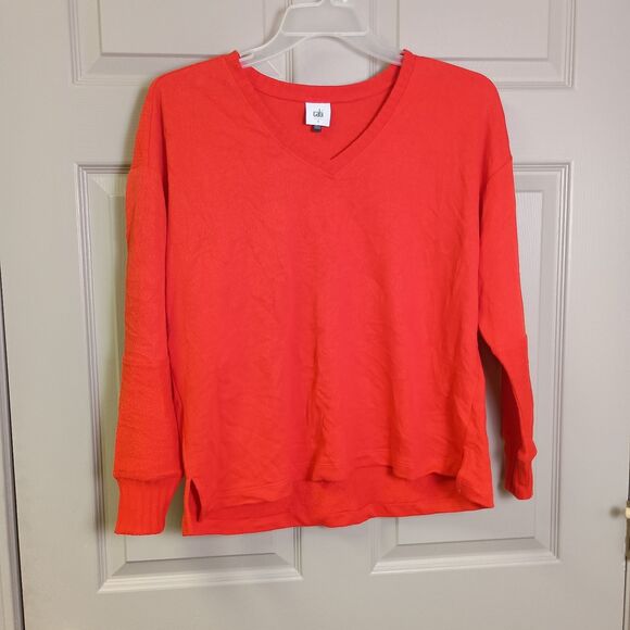 CAbi Sweaters - Cabi Womens Blouse Size Small Orange #6605 Vneck Long Sleeve